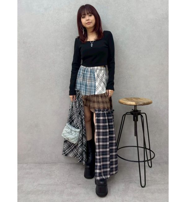 EVRIS「2WAYバックリボンスクエアネックリブトップス」|Tシャツ・カットソー|