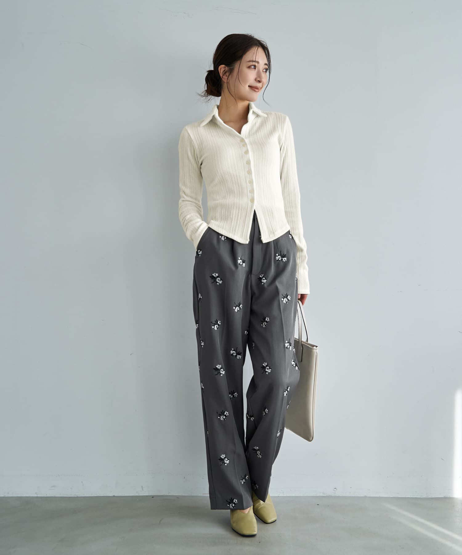 STYLE DELI「リブニットソー襟付きトップス」|Tシャツ・カットソー|