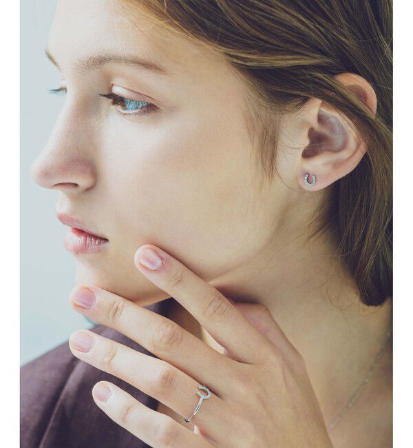 ete「PT900 ホースシュー ダイヤモンド ピアス」|ピアス|