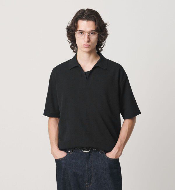 BEAUTY&YOUTH UNITED ARROWS「KNITEE リネンブレンド メリノ スキッパー ニット Tシャツ ウォッシャブル」|ニット・セーター|