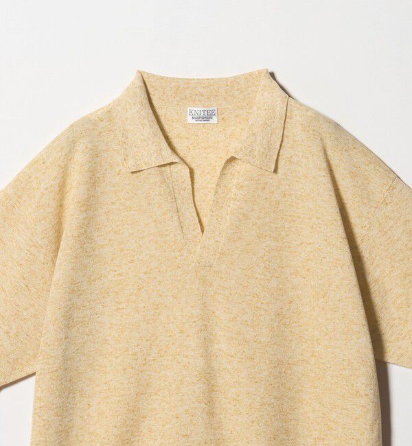 BEAUTY&YOUTH UNITED ARROWS「KNITEE リネンブレンド メリノ スキッパー ニット Tシャツ ウォッシャブル」|ニット・セーター|