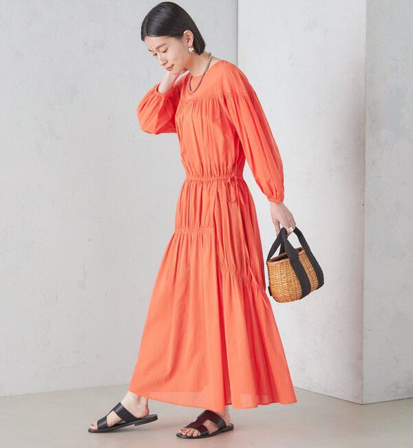 SHIPS for women「〈手洗い可能〉アシンメトリー ギャザー ワンピース」|ワンピース|