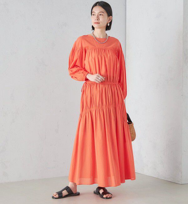 SHIPS for women「〈手洗い可能〉アシンメトリー ギャザー ワンピース」|ワンピース|