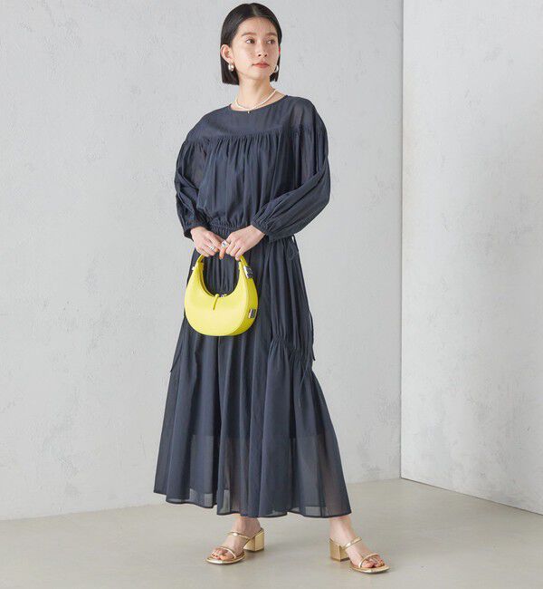 SHIPS for women「〈手洗い可能〉アシンメトリー ギャザー ワンピース」|ワンピース|