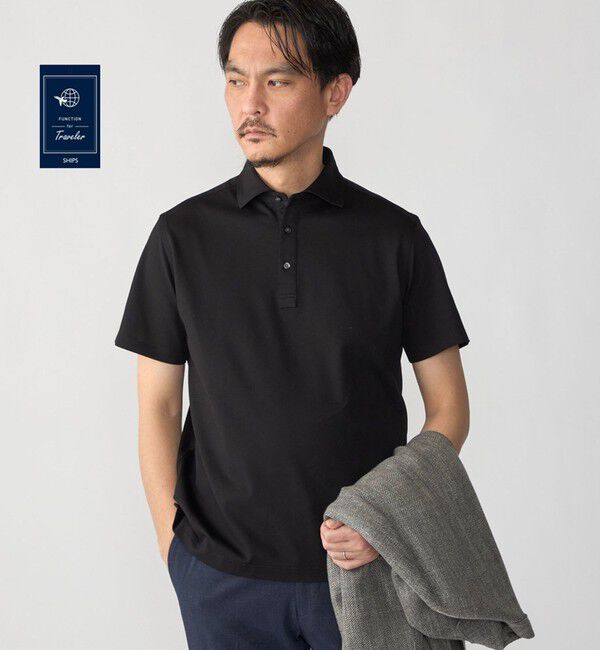 SHIPS「SHIPS:〈FUNCTION〉I Cotoni di Albini ショート スリーブ ポロシャツ」|ポロシャツ|ブラック
