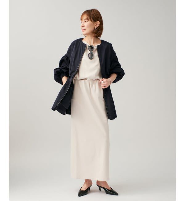 VERMEIL par iena「《追加2》ノーカラーギャザーZIPブルゾン」|その他|