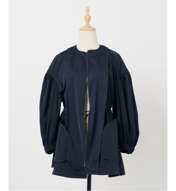 VERMEIL par iena「《追加2》ノーカラーギャザーZIPブルゾン」|その他|