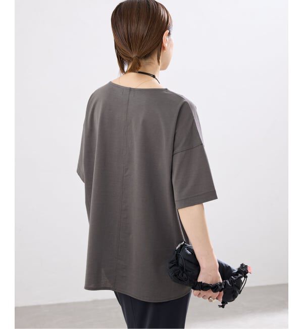 IENA「《接触冷感》ボートネック オーバーサイズフォルムTシャツ」|Tシャツ・カットソー|