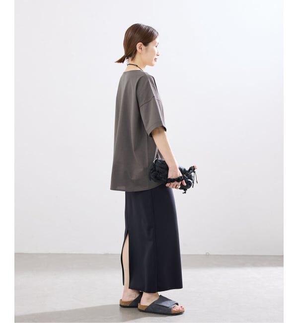 IENA「《接触冷感》ボートネック オーバーサイズフォルムTシャツ」|Tシャツ・カットソー|