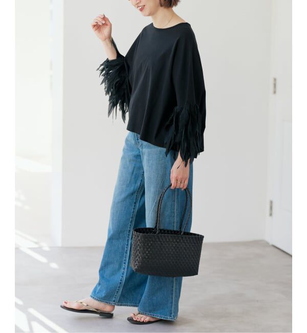 Spick and Span「AAYUSHI / アユーシ フェザーフリルカットソー」|Tシャツ・カットソー|
