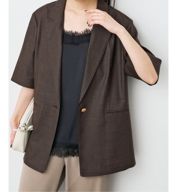 Spick and Span「《セットアップ可》ライトドライクロスシングルブレストジャケット」|テーラードジャケット|