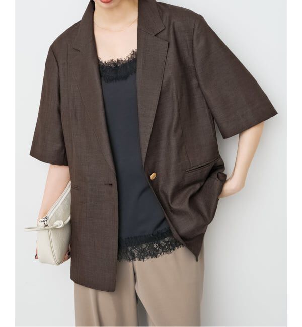 Spick and Span「《セットアップ可》ライトドライクロスシングルブレストジャケット」|テーラードジャケット|