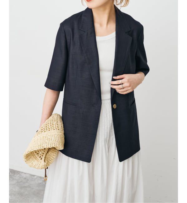 Spick and Span「《セットアップ可》ライトドライクロスシングルブレストジャケット」|テーラードジャケット|