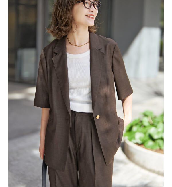 Spick and Span「《セットアップ可》ライトドライクロスシングルブレストジャケット」|テーラードジャケット|