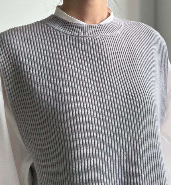  「【WEB限定】ニットベスト&times;シャツセット」|ニット・セーター|