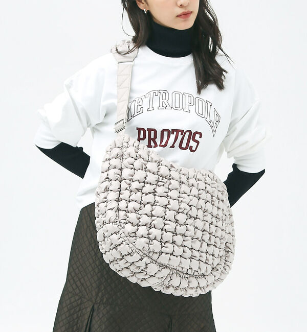 LOWELL things「キルティングワンショルダーBAG」|ショルダー・メッセンジャー|グレージュ