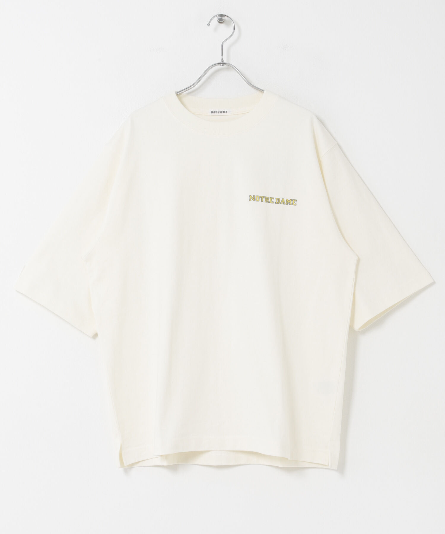 URBAN RESEARCH DOORS「FORK&SPOON　フロッキープリントTシャツ」|Tシャツ・カットソー|オフホワイト