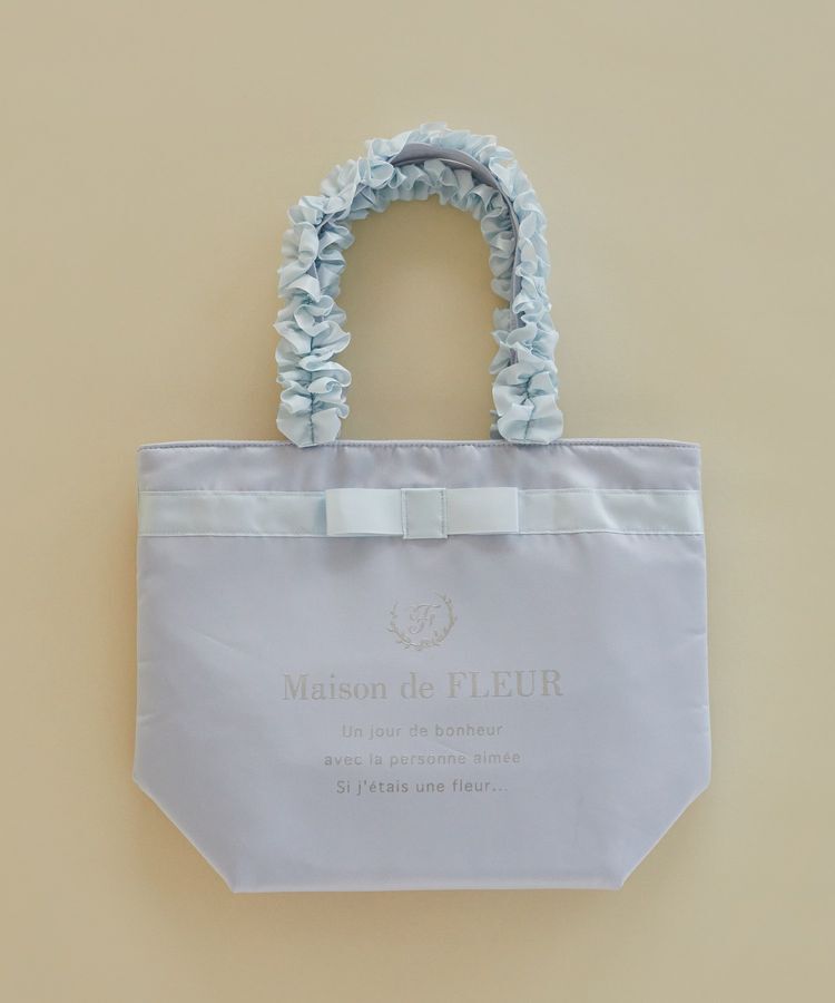 Maison de FLEUR「ブランドロゴフリルハンドルトートMバッグ」|トートバッグ|ライトブルー