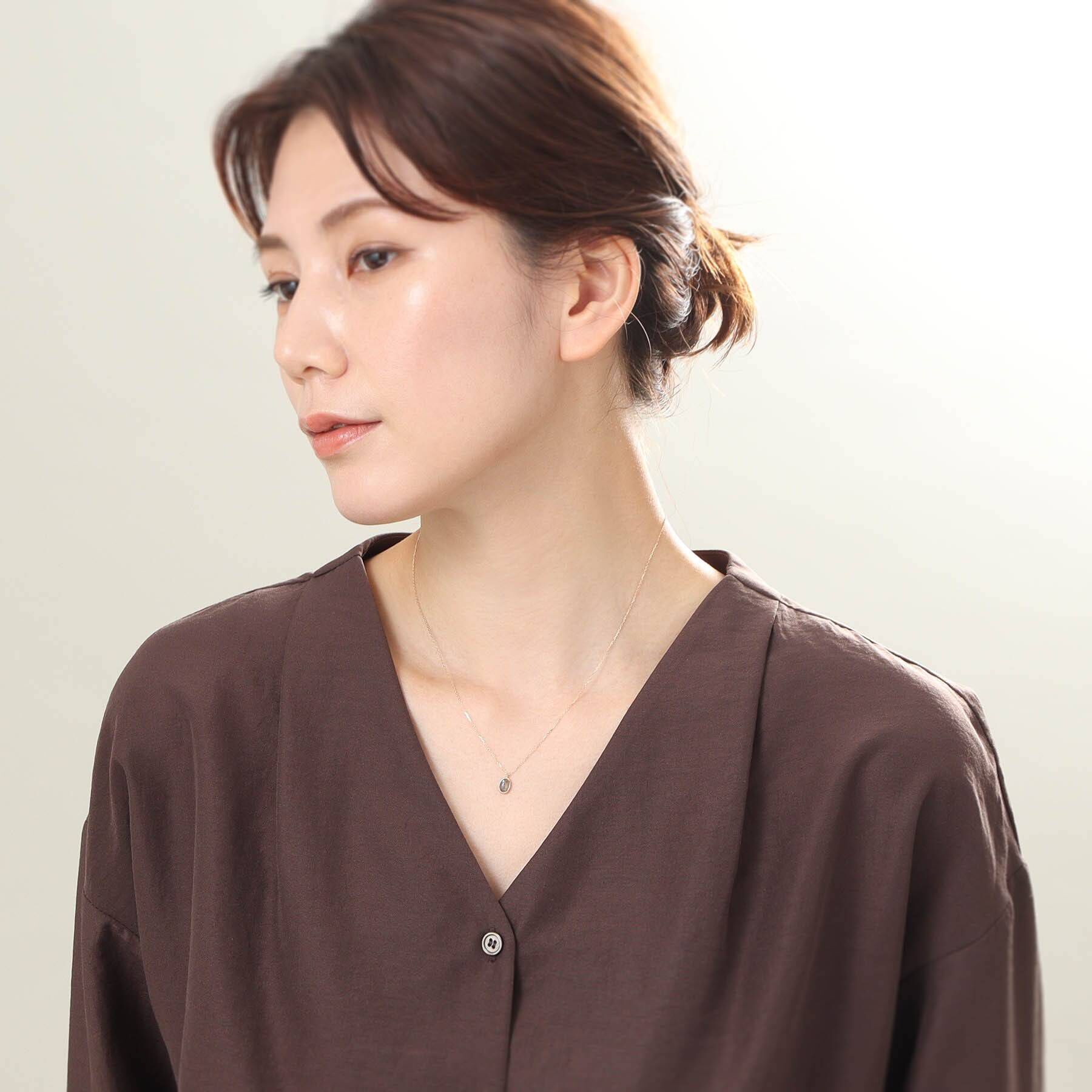COCOSHNIK「【WEB限定】K10ラブラドライト ネックレス」|ネックレス|