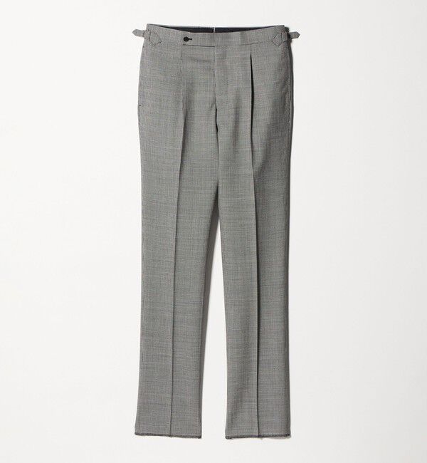 UNITED ARROWS「ハウンドトゥース  サイドアジャスター １プリーツ スラックス」|スラックス|