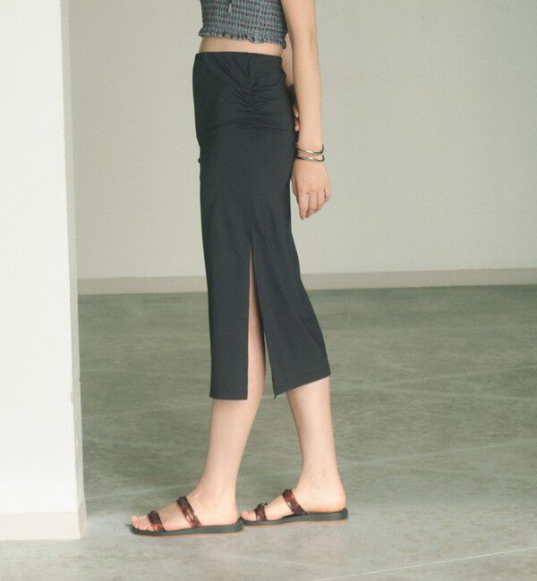 UNITED ARROWS green label relaxing「ラッシュサイドギャザースカート ラッシュガード / スイムウェア」|その他|BLACK