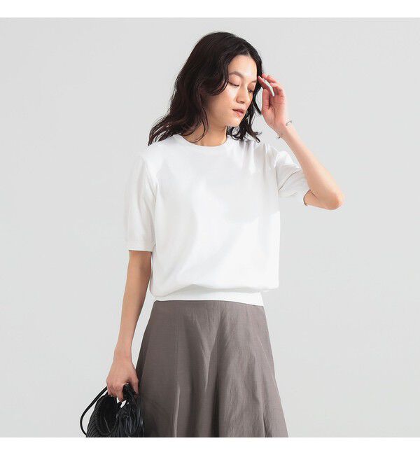Demi-Luxe BEAMS 「SLOANE / 18ゲージ 天竺 クルーネック ショートスリーブ ニット」|ニット・セーター|