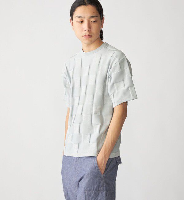 SHIPS「SHIPS:〈手洗い可能〉Amossa(R) シャンティ ブロック リンクス編み ニット Tシャツ」|Tシャツ・カットソー|