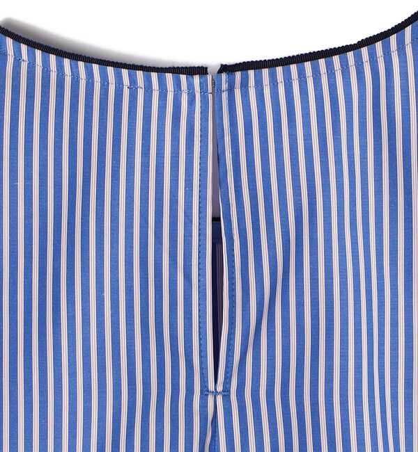SHIPS for women「SHIPS Primary Navy Label:〈手洗い可能〉コットン ストライプ T ブラウス」|シャツ・ブラウス|