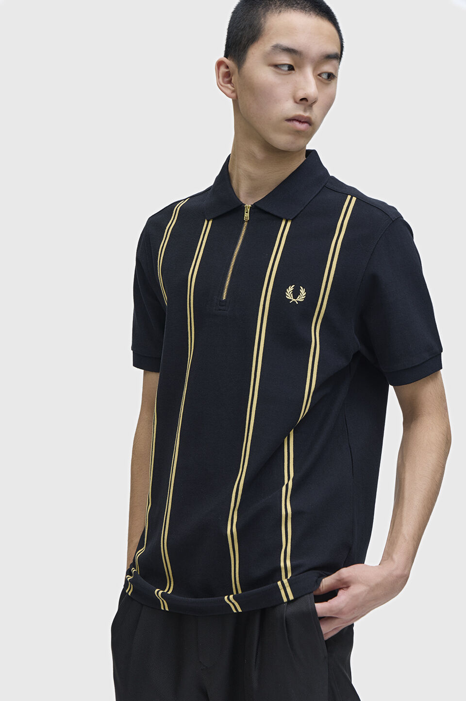 FRED PERRY 「Vertical Stripe Polo Shirt」|ポロシャツ|BLACK