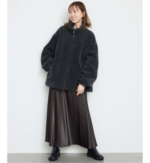 SLOBE IENA「《WEB限定カラー有り/追加》グロッシーサテンフレアスカート」|スカート|