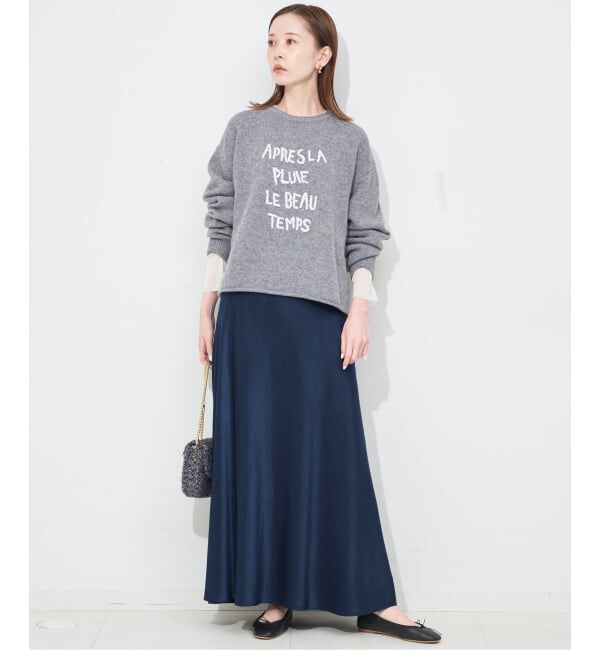 SLOBE IENA「《WEB限定カラー有り/追加》グロッシーサテンフレアスカート」|スカート|