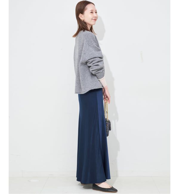 SLOBE IENA「《WEB限定カラー有り/追加》グロッシーサテンフレアスカート」|スカート|