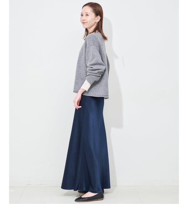 SLOBE IENA「《WEB限定カラー有り/追加》グロッシーサテンフレアスカート」|スカート|