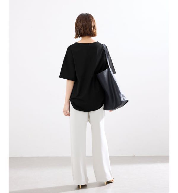 IENA「《接触冷感》ボートネック オーバーサイズフォルムTシャツ」|Tシャツ・カットソー|