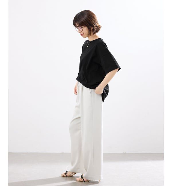 IENA「《接触冷感》ボートネック オーバーサイズフォルムTシャツ」|Tシャツ・カットソー|