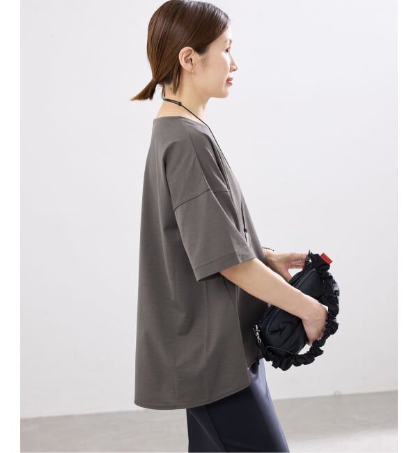 IENA「《接触冷感》ボートネック オーバーサイズフォルムTシャツ」|Tシャツ・カットソー|