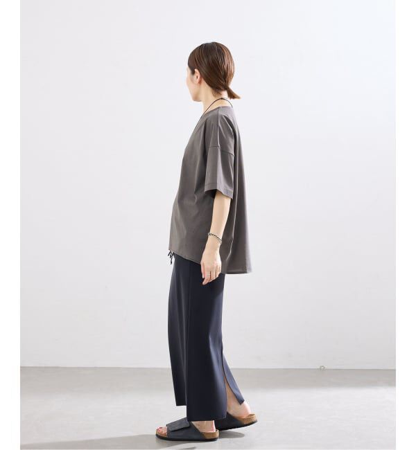 IENA「《接触冷感》ボートネック オーバーサイズフォルムTシャツ」|Tシャツ・カットソー|