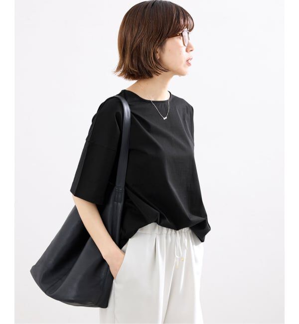 IENA「《接触冷感》ボートネック オーバーサイズフォルムTシャツ」|Tシャツ・カットソー|