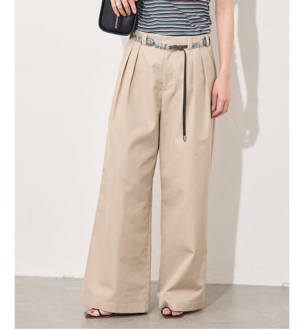 JOURNAL STANDARD「【osedit】2tuck buckle back CHINOS」|チノ|