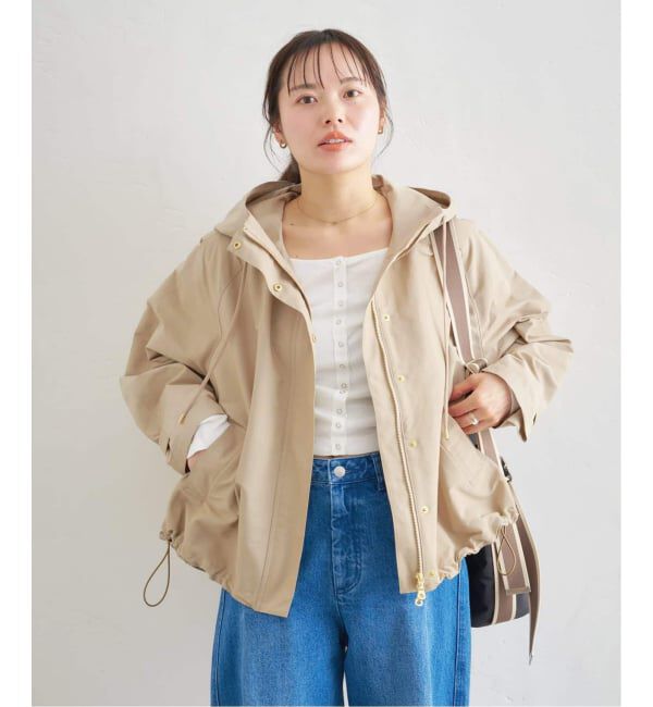 U by SPICK&SPAN「《WEB限定 / 追加》コットン/ナイロングログランフレアブルゾン」|ブルゾン・スタジャン|