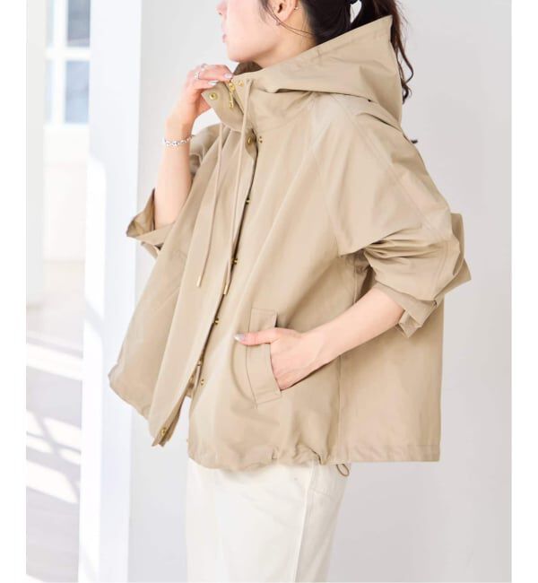 U by SPICK&SPAN「《WEB限定 / 追加》コットン/ナイロングログランフレアブルゾン」|ブルゾン・スタジャン|ベージュ