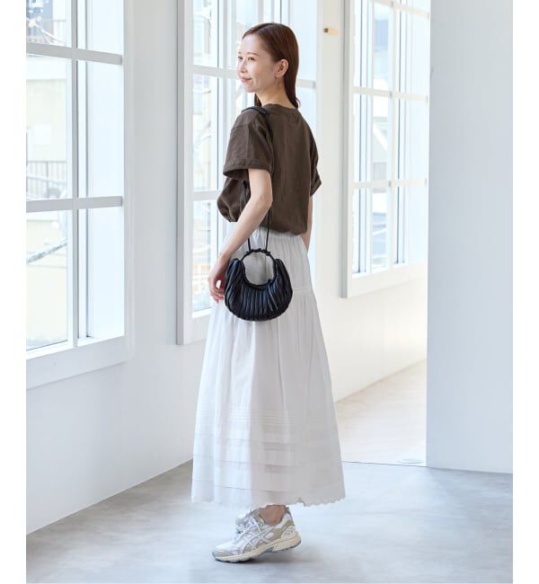 U by SPICK&SPAN「コットンポプリンタックフレアスカート」|スカート|
