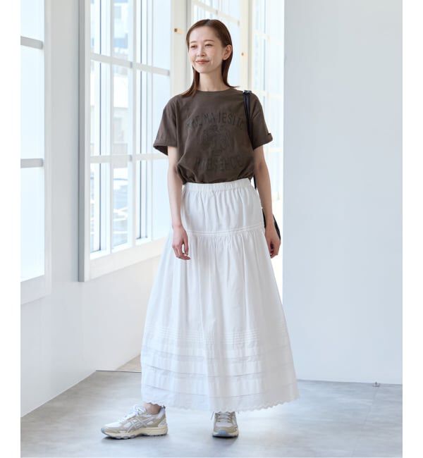 U by SPICK&SPAN「コットンポプリンタックフレアスカート」|スカート|
