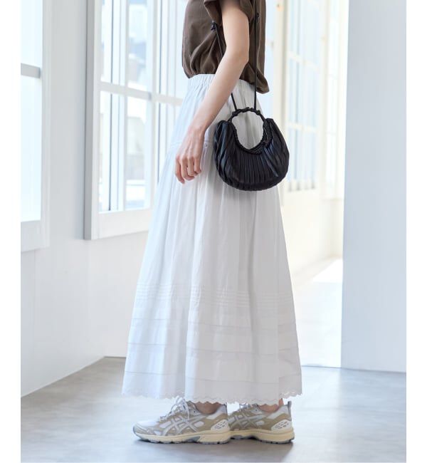 U by SPICK&SPAN「コットンポプリンタックフレアスカート」|スカート|