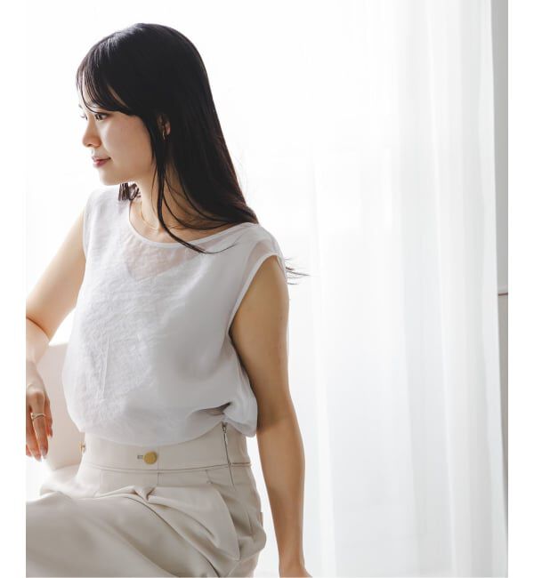 NOBLE「《セットアップ対応》【洗える】シアーレイヤードサテンキャミ」|シャツ・ブラウス|