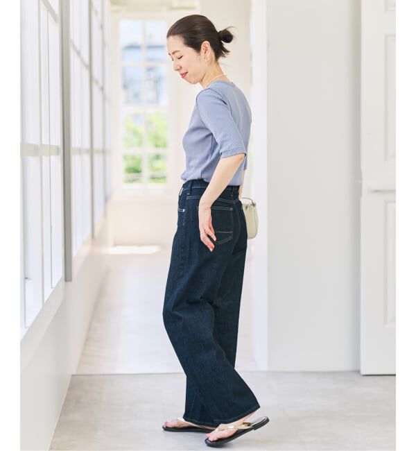 Spick and Span「コットンシルケットリブハーフスリーブプルオーバー」|Tシャツ・カットソー|