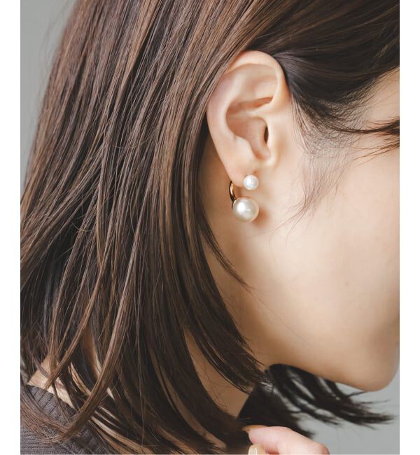NOBLE「gren by M/グリンバイエム リバーシブルパールピアス」|ピアス|ゴールド