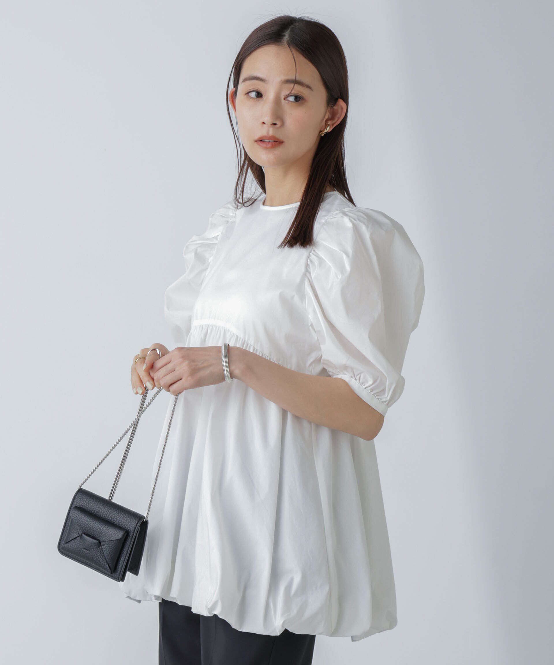 nano･universe「「星玲奈&times;NANO universe」タックスリーブバルーンブラウス」|シャツ・ブラウス|