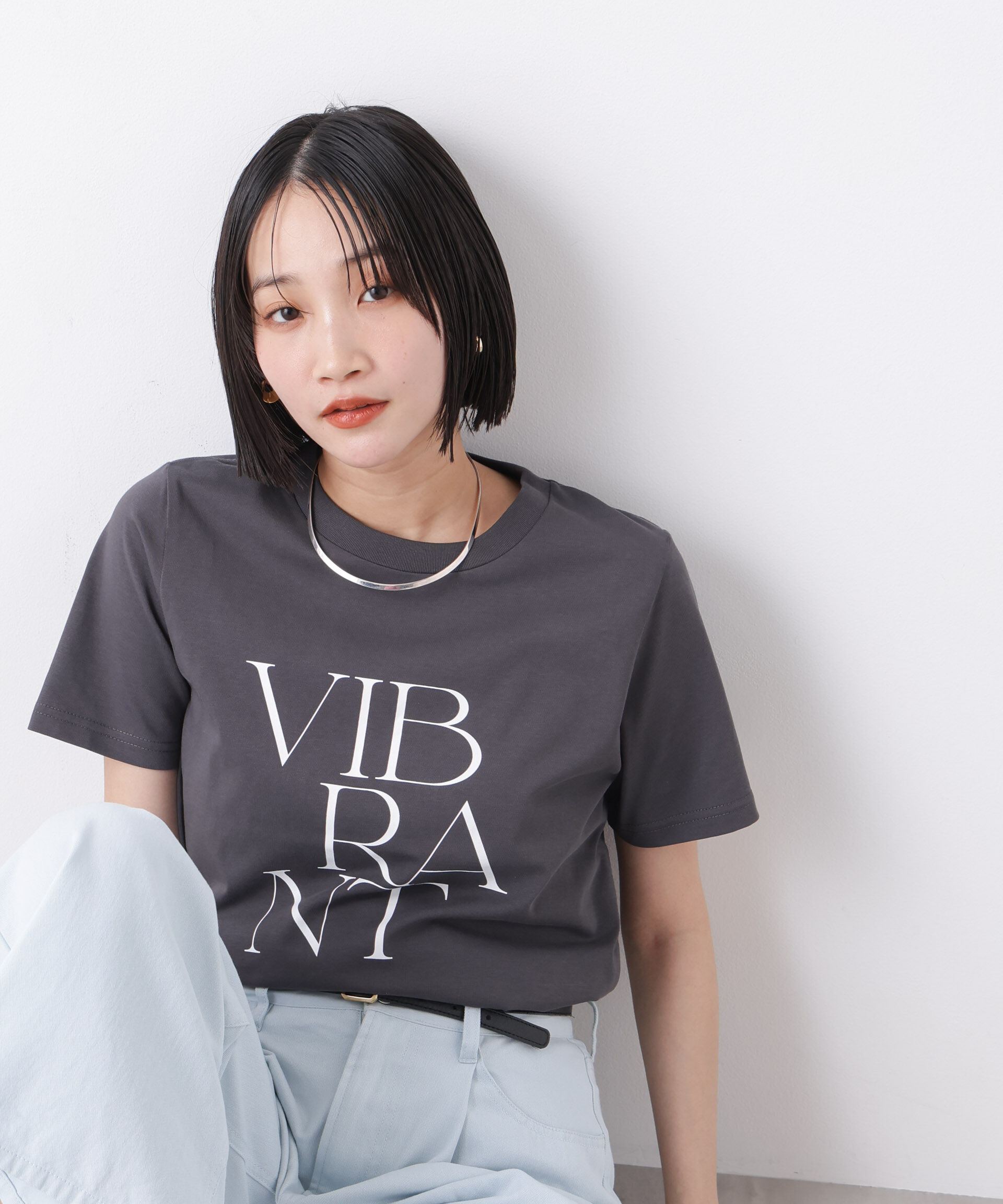 nano･universe「接触冷感&紫外線防止機能 ロゴプリントTシャツ」|Tシャツ・カットソー|