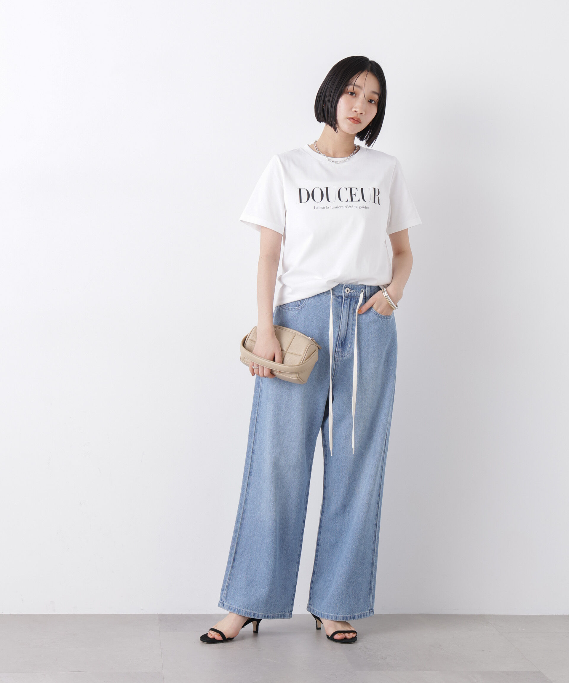 nano･universe「接触冷感&紫外線防止機能 ロゴプリントTシャツ」|Tシャツ・カットソー|